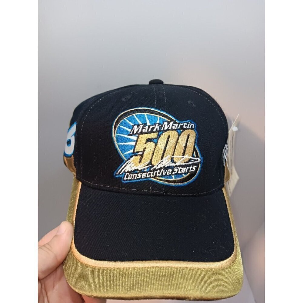 Vintage NOS Team Mark Martin #6 500 Consecutive Starts Nascar Adjustable Hat - Picture 2 of 6